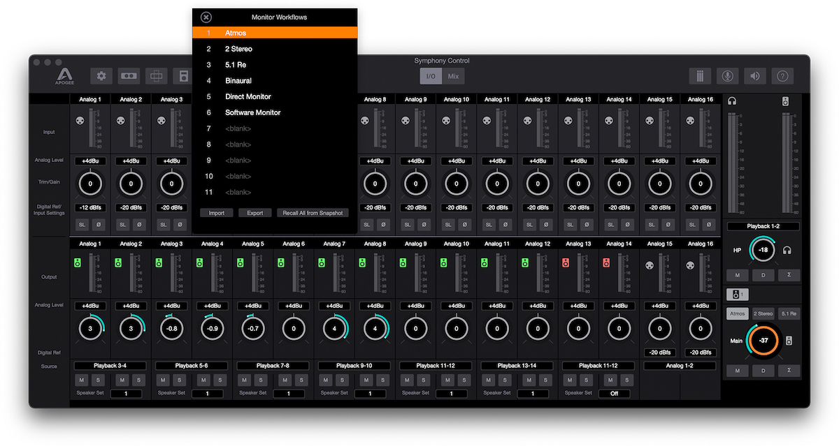 Apogee Symphony I/O MK II 16x16 SE Thunderbolt | Immersive Audio Interface 8