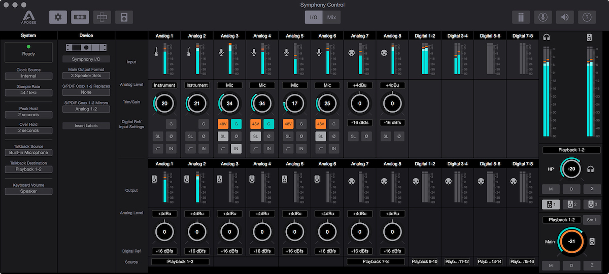 Apogee Symphony I/O MK II 16x16 SE Thunderbolt | Immersive Audio Interface 11