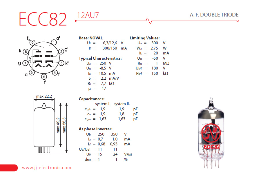 JJ Electronic 12AU7 ECC82 4